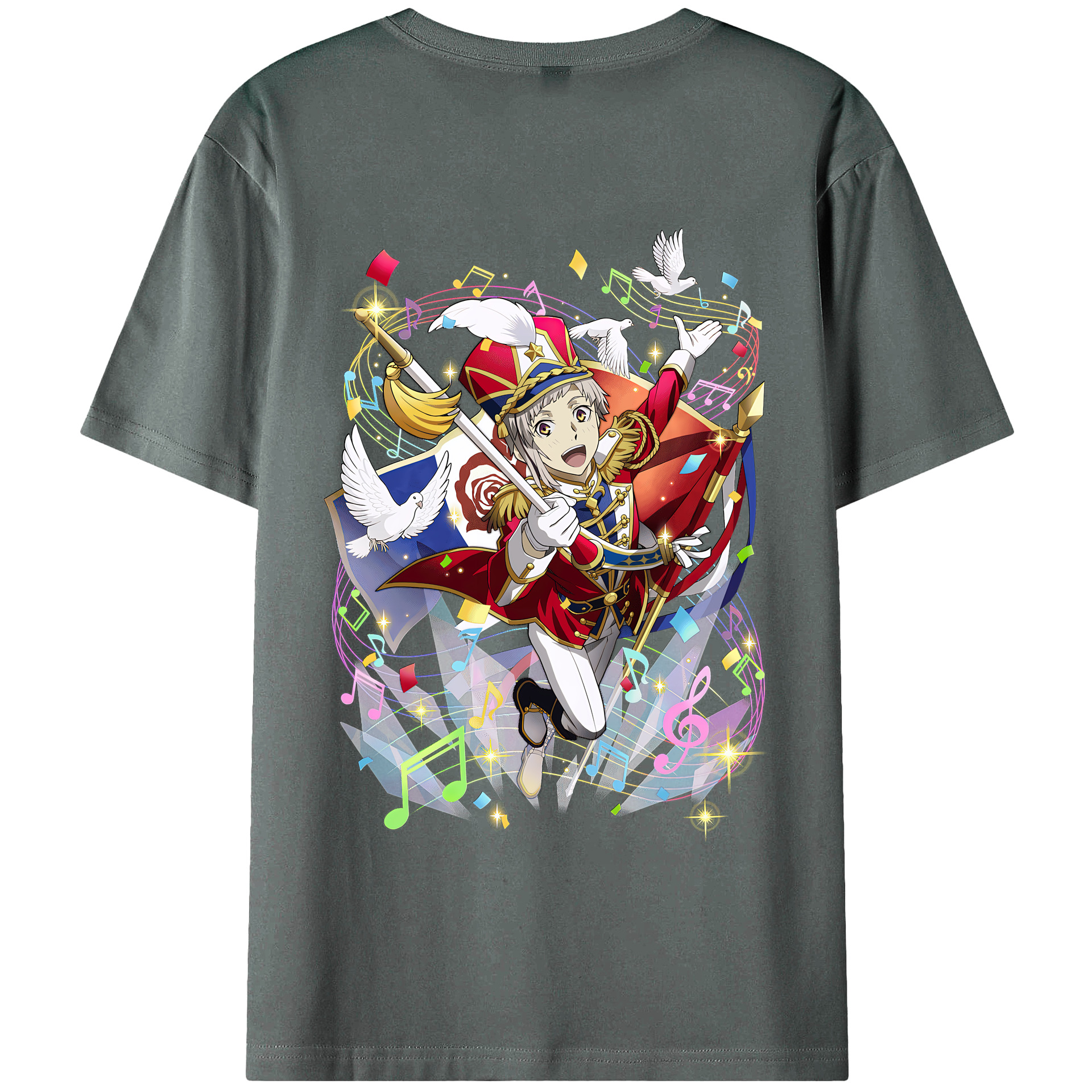 （画像用） 文豪ストレイドッグス Bungo Stray Dogs 綿100％半袖Tシャツ（背面プリント）